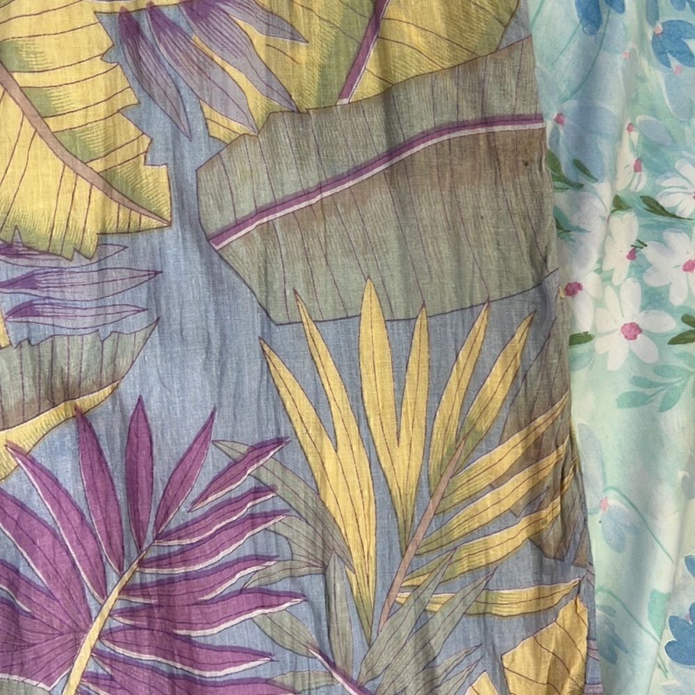 Vintage Panache Banana Leaf Pastel Cotton Embroidered Dress - Picture 5 of 16